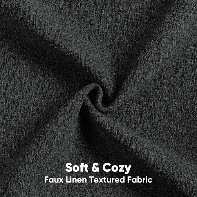 FUTEI Black Chenille Decorative Throw Pillow Covers 12x20 Inch Set of 2,Soft Cozy Faux Linen Textured Lumbar Pillow Cases,Farmhouse Home Decor for Couch Living Room