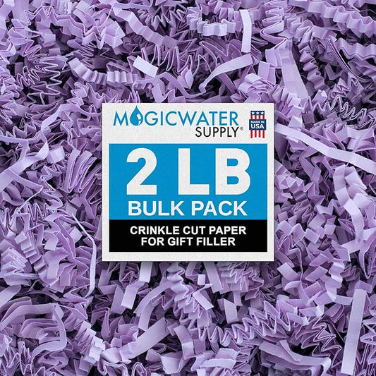 MagicWater Crinkle Cut Paper for Gift Baskets - 2LB - Lavender - Perfect for Shredded Paper Filler, Basket Filler, Gift Boxes, Bridesmaid Gifts, Christmas Stuffers & More – Ideal for All Occasions