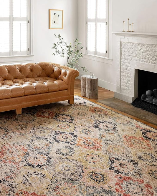 Loloi Jocelyn Collection JOC-07 Khaki/Multi 5'-5" x 7'-6" .38" Thick Area Rug