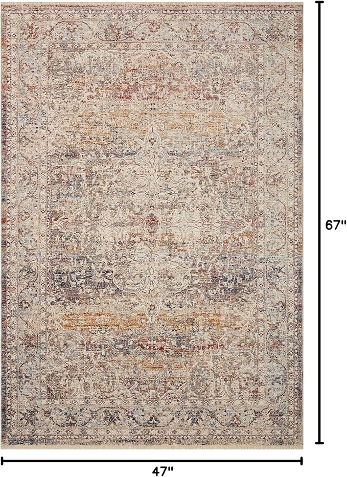 Loloi Sorrento Collection SOR-04 Natural/Multi 3'-11" x 5'-7" Accent Rug