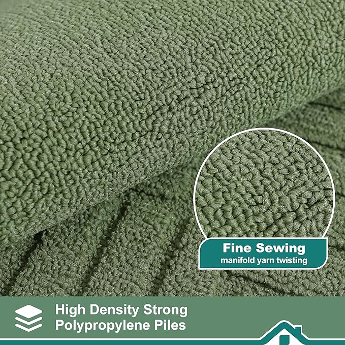 BEQHAUSE-Kitchen-Rugs-Non Slip-Kitchen-Mats-for-Floor Machine Washable Kitchen Rugs Absorbent Kitchen Carpet with TPR Non Skid Backing,Green, 24”x71”