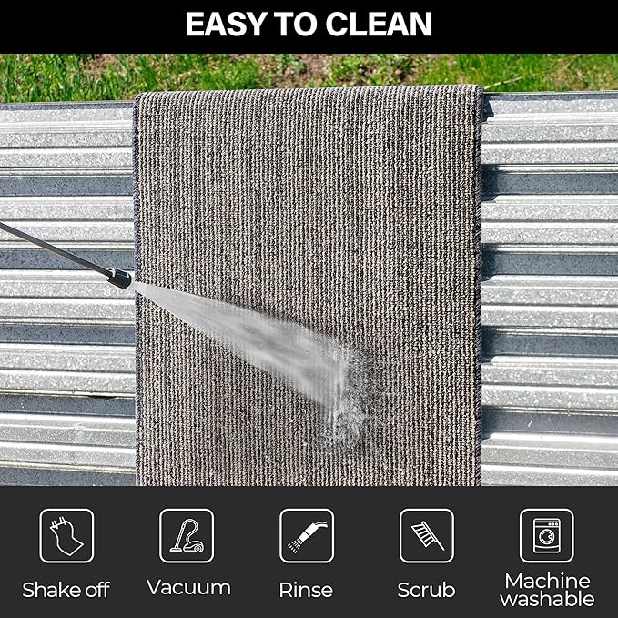GRANNY SAYS Front Door Mat Indoor Entrance, Indoor Doormat Non Slip Washable, Low Profile Outdoor Welcome Mat, 32" x 20" Resist Dirt Absorbent Mats for Entryway, Floor, Black Beige