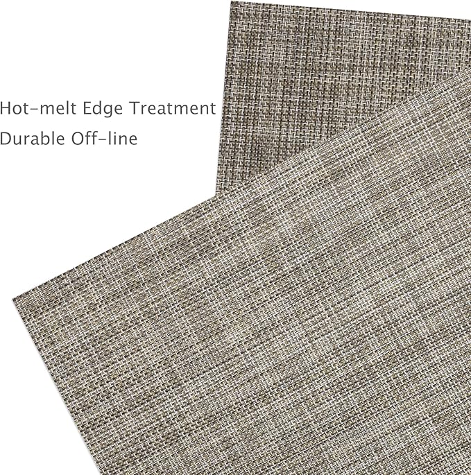 Myir JUN Placemats Set of 6, Vinyl Woven Placemats Place Mats Indoor Washable Table Mats Non-Slip Place mats for Dining Table (Caramel, Set of 6)