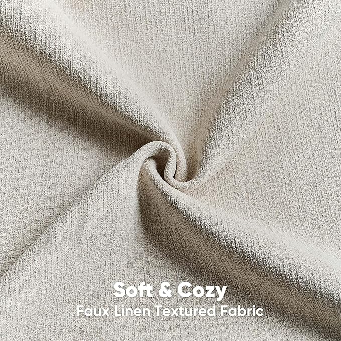 FUTEI Beige Chenille Decorative Throw Pillow Covers 26x26 Inch Set of 2,Soft Cozy Faux Linen Textured Euro Pillow Shams,Farmhouse Home Decor for Couch Living Room