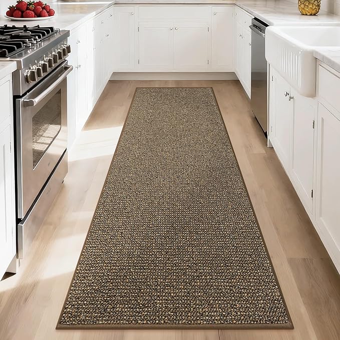 BEQHAUSE Hallway Runner Rugs 2x6, Hallway Rug Non-Slip Washable(Rolled-Up NO Creases), Runner Rug Absorbent Stain Resistant Hall Rug Carpet Runner, Entryway Rugs Floor Mat Laundry Room Rugs, Brown