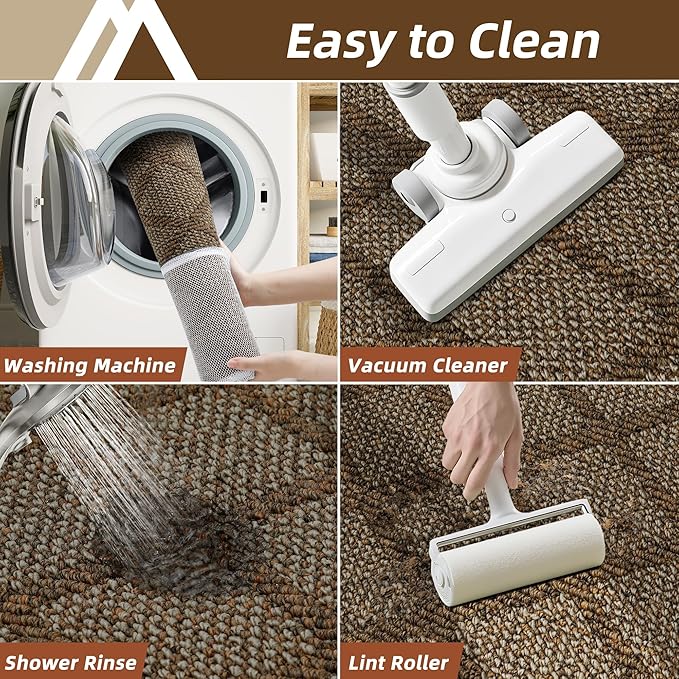 COSY HOMEER Kitchen Mats, 2 PCS Kitchen Rug Non Slip Washable, Absorbent Runner Rugs for Kitchen Floor, 100% Polypropylene Kitchen Sink Rug 20"x32" + 20"x48"(Brown)