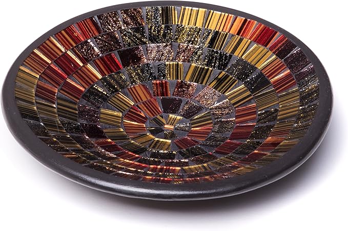 Red Co. Glass Mosaic Ceramic Decorative Accent and Centerpiece Bowl - Round 11 inches