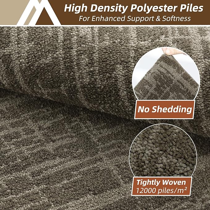 COSY HOMEER Kitchen Rugs Non Slip Washable 24"x36"+24"x60",Absorbent Soft Kitchen Mats for Floor,Polyester Kitchen Runner Rug Sets of 2,Kitchen Floor Mats for Sink Mat,Hallway,Laundry,Light Brown