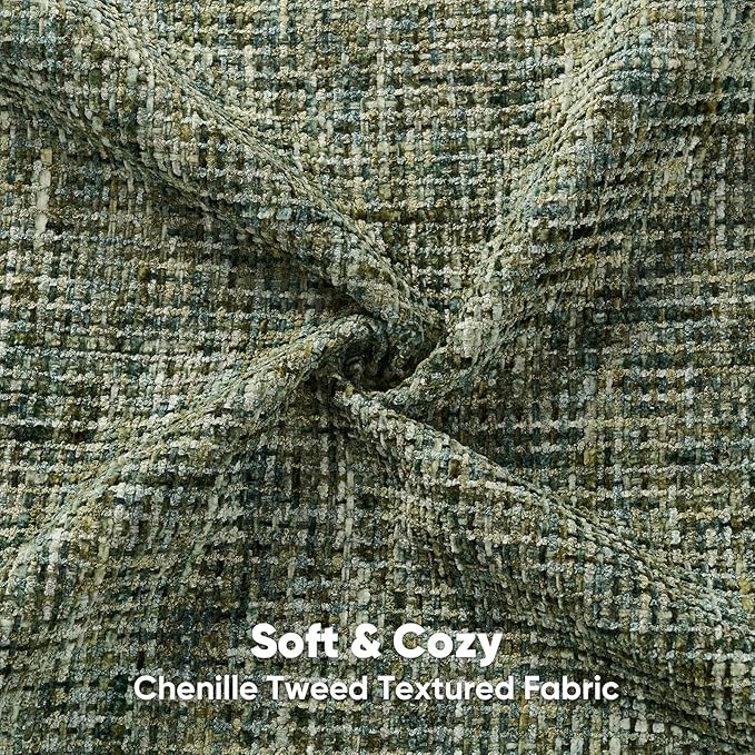 FUTEI Dark Green Decorative Throw Pillow Covers 26x26 Inch Set of 3,Soft Chenille Tweed Textured Euro Pillow Shams,Modern Home Decor for Couch Bed Living Room