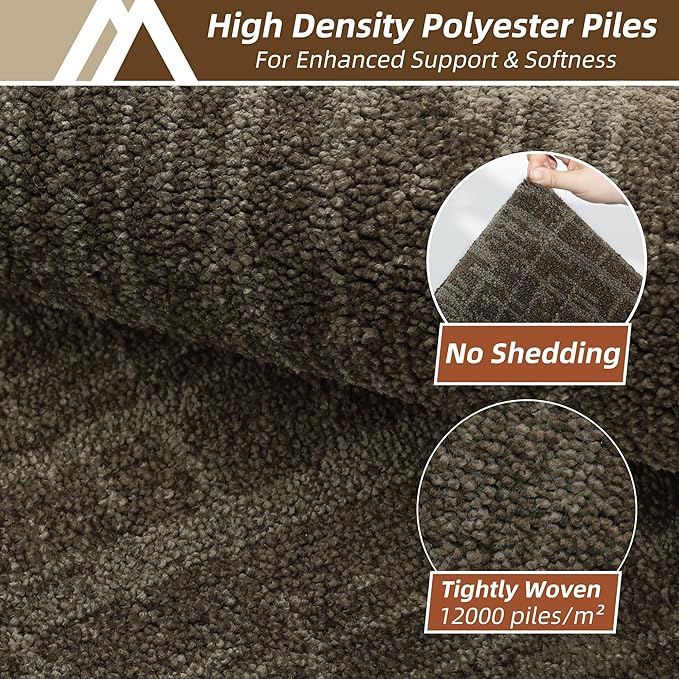COSY HOMEER Kitchen Rugs 20"x32"+20"x48",Absorbent Soft Kitchen Mats for Floor,Non Slip Kitchen Runner Rug,Washable Kitchen Floor Mats for Sink Mat,Hallway,Laundry,Brown