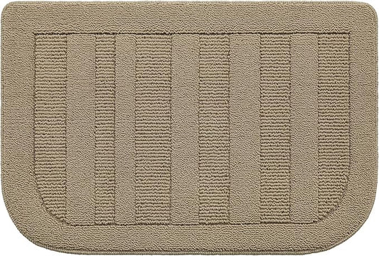 BEQHAUSE 24x36 Inch Kitchen Rug Mat Durable Kitchen Rugs Non-Slip Washable Absorbent Kitchen Mats for Floor Dirt-Resistant Semicircular Kitchen Mat (Beige)