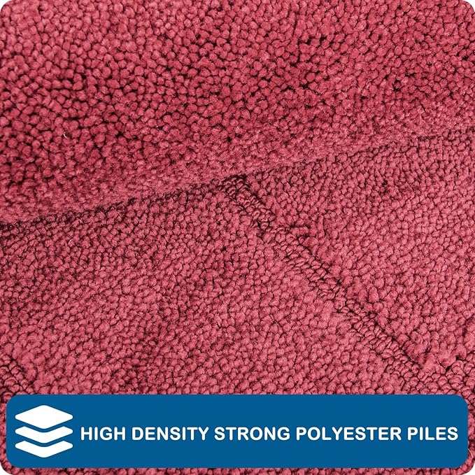 PURRUGS Machine Washable Kitchen Rug 24" x 35.5", Non-Slip/Skid Kitchen Runner Rugs & Floor Mats, Super Absorbent Soft Standing Mats for Kitchen, Sink & Laundry, Burgundy Red