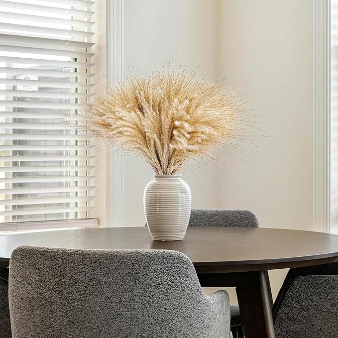 450 PCS Exquisite Natural Pampas Grass Decor - Versatile Reed Grasses for Home & Event Decoration, Pompous Fluffy Tall Dried Reed Grass - Perfect for Vases, Wreaths & Table Centerpieces