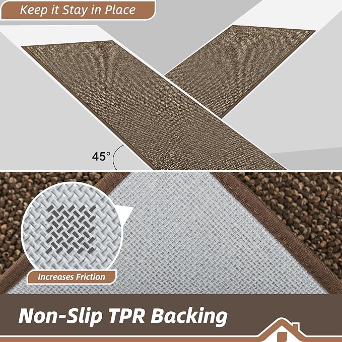 BEQHAUSE Hallway Runner Rugs 2x6, Hallway Rug Non-Slip Washable(Rolled-Up NO Creases), Runner Rug Absorbent Stain Resistant Hall Rug Carpet Runner, Entryway Rugs Floor Mat Laundry Room Rugs, Brown