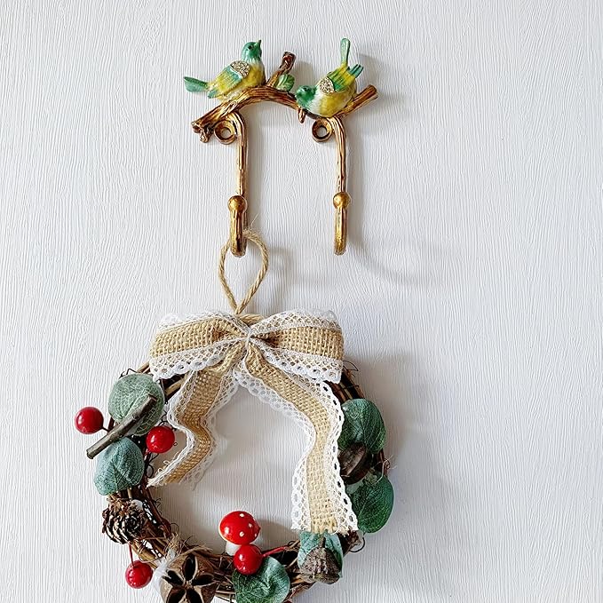 Vintage Bird Shaped Decorative Wall Hook Rack Hanger for Hanging Clothes Coats Towels Keys Hats, 1 Pack Antique Metal Mounted Wall Hook