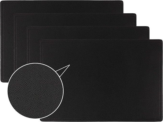 Faux Leather Placemats, PU Table Mats, Set of 4, Waterproof, Stain Resistant, Heat Resistant, Non-Slip Easy to Clean for Kitchen Dining Table,Conference Table