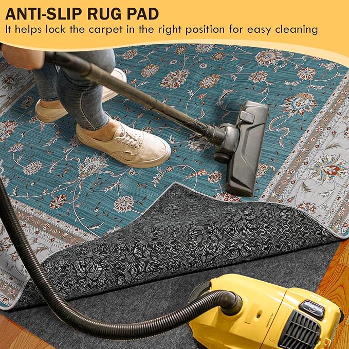 Waterproof Rug Pad, Thick 6x9 ft Under Area Rug Carpet Pad, Non Slip Felt Rug Pads for Hardwood Floors, Keep Carpets in Place Soft and Prevent Rug from Wrinkling or Buckling