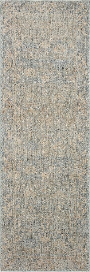 Loloi Angela Rose Blake Collection BLA-01 Sky/Beige 2'-0" x 3'-0", .25" Pile Height, Fringe, Accent Rug
