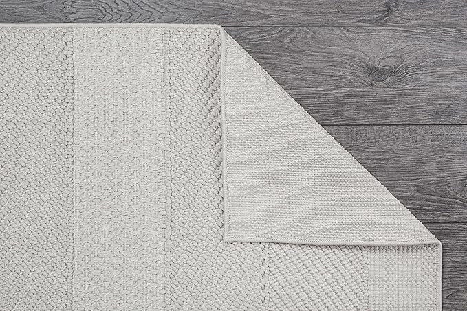 Beverly Rug Micro Loop Area Rug White 5x7 Modern Luxury Soft Boho Geometric Durable Indoor Area Rugs for Living Dining Room Office Stain Resistant Non Shedding Casual Indoor Carpet White 5 x 7