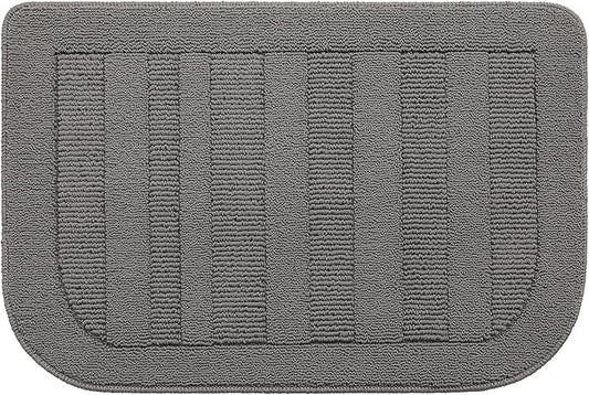 BEQHAUSE 24x36 Inch Kitchen Rug Mat Durable Kitchen Rugs Non-Slip Washable Absorbent Kitchen Mats for Floor Dirt-Resistant Semicircular Kitchen Mat (Grey)