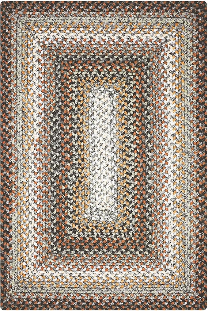 Midnight Moon Black and Grey Small Braided Rug 20"x30" - Rectangle, Indoor Outdoor Washable - Country Primitive for Bathrooms and Entryways - Beautiful, Durable, Waterproof, Pet Friendly and Soft
