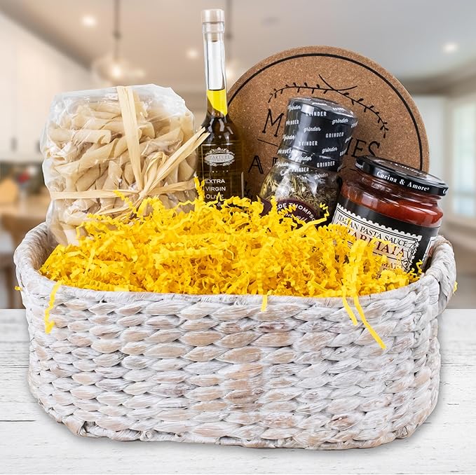 MagicWater Crinkle Cut Paper for Gift Baskets - 2LB - Yellow - Perfect for Shredded Paper Filler, Basket Filler, Gift Boxes, Bridesmaid Gifts, Christmas Stuffers & More – Ideal for All Occasions