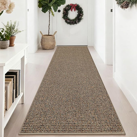 BEQHAUSE Hallway Runner Rugs 2.6x8, Hallway Rug Non-Slip Washable(Rolled-Up NO Creases), Runner Rug Absorbent Stain Resistant Hall Rug Carpet Runner, Entryway Rugs Floor Mat Laundry Room Rugs, Taupe