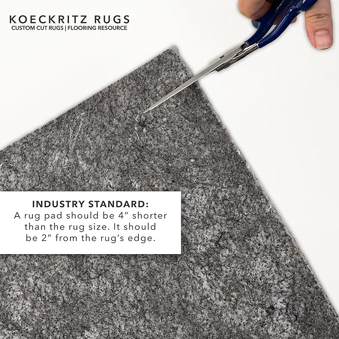 KOECKRITZ 5' x 5' Square Non-Slip Rug Pad Gripper - 1/4″ Thick Felt & Rubber Duo-Lock - Safe for All Floors & Hardwoods - Protects Floors, Keeps Rugs Flat