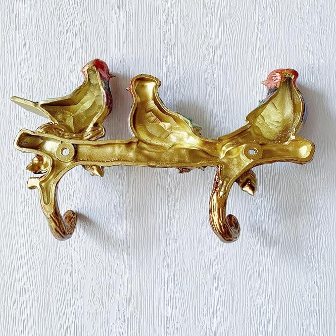 Vintage Bird Shaped Decorative Wall Hook Rack Hanger for Hanging Clothes Coats Towels Keys Hats, 1 Pack Antique Metal Mounted Wall Hook