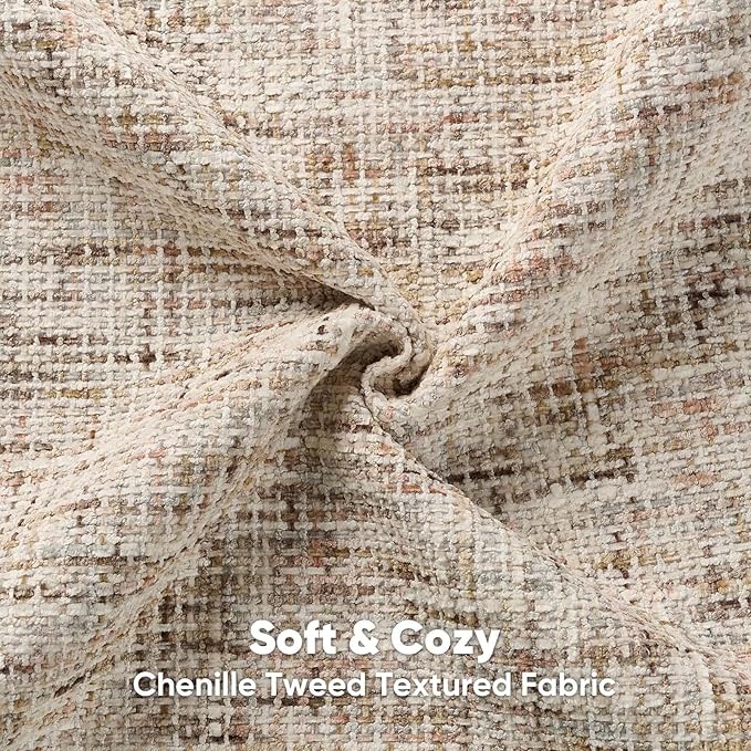 FUTEI Beige Brown Decorative Throw Pillow Covers 18x18 Inch Set of 2,Soft Chenille Tweed Textured Cushion Case,Modern Home Decor for Couch Bed Living Room