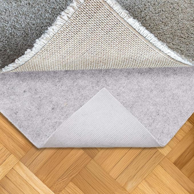 5' x 8' Non Slip Rug Pad Waterproof, 1/4" Thick 100% Felt +Rubber Rug Pad, Under Area Rug Pad Protective Cushioning Rug Pads Carpet Gripper Keep Rugs in Place, Safe for All Floors