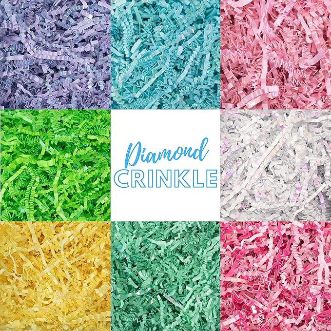 MagicWater Crinkle Cut Paper for Gift Baskets - 2LB - Diamond Lime - Perfect for Shredded Paper Filler, Basket Filler, Gift Boxes, Bridesmaid Gifts, Christmas Stuffers & More – Ideal for All Occasions