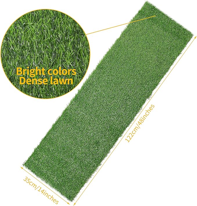 Aneco Artificial Grass Table Runners Carpet Roll Synthetic Grass Table Runner 14 x 48 Inch Grass Tabletop Decoration for Spring Fall Summer Holiday, Baby Shower, Wedding, Birthday, Banquet