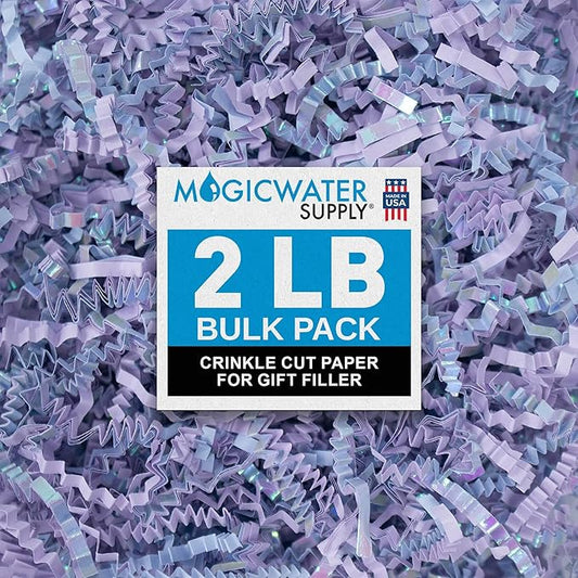 MagicWater Crinkle Cut Paper for Gift Baskets - 2LB - Diamond Lavender - Perfect for Shredded Paper Filler, Basket Filler, Gift Boxes, Bridesmaid Gifts, Christmas Stuffers & More – For All Occasions