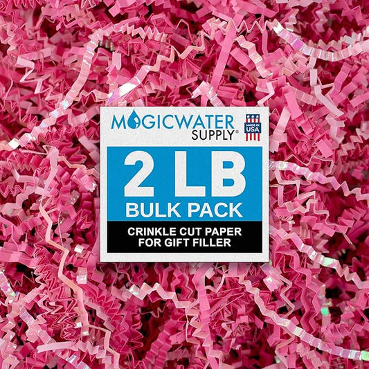 MagicWater Crinkle Cut Paper for Gift Baskets - 2LB - Diamond Strawberry - Perfect for Shredded Paper Filler, Basket Filler, Gift Boxes, Bridesmaid Gifts, Christmas Stuffers & More – For All Occasions