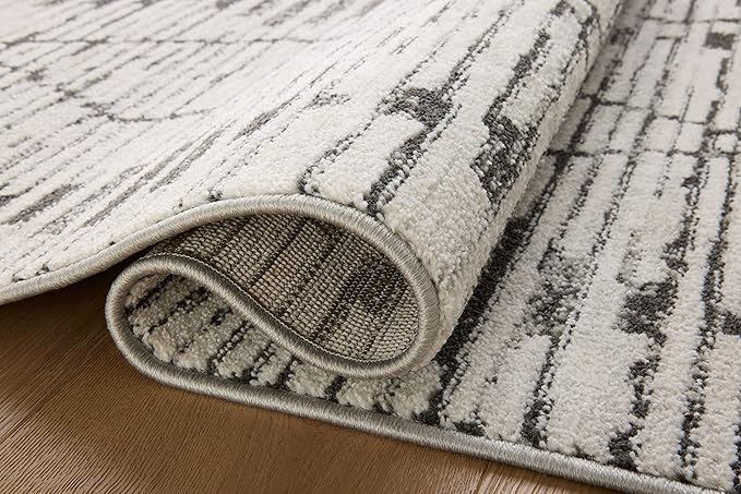 Loloi Kamala Collection KAM-02 Charcoal/Dove 4'-0" x 6'-0" Accent Rug