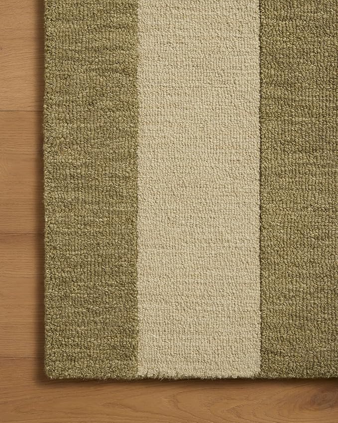 Loloi Leanne Ford Craven Collection CVN-01 Light Olive/Oatmeal 2'-3" x 3'-9" Accent Rug Geometrical, Patterned, Neutral, Entryway, Mudroom, Bathroom, and Kitchen