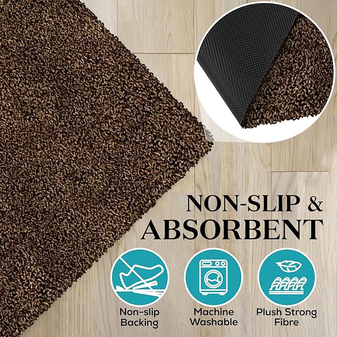 RugMast Premium Microfiber Indoor Door Mat – 20"x30" Washable Entry Mat, Non-Slip, Waterproof Backing, Super Absorbent, Low Profile Entryway Doormat for Indoor Entrance