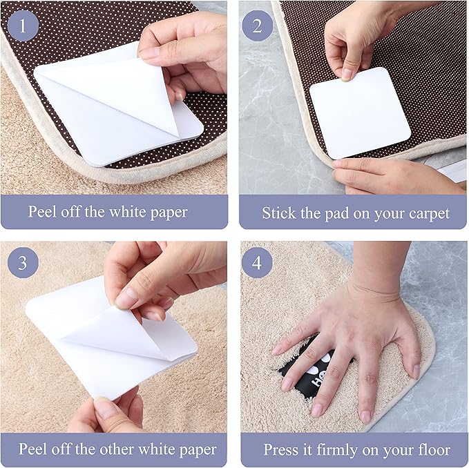 10pack Grippers for Hardwood Floors, Non Slip Carpet Tape to Keep Area Rugs in Place