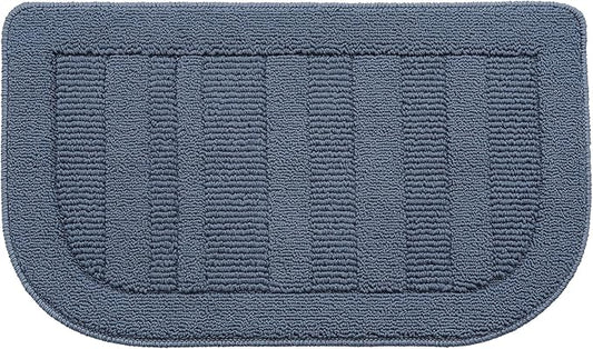 BEQHAUSE 30x18 Inch Kitchen Rug Mat Durable Kitchen Rugs Non-Slip Washable Absorbent Kitchen Mats for Floor Dirt-Resistant Semicircular Kitchen Mat (Blue)