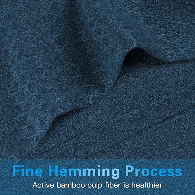 AmyHomie Cooling Blankets, 100% Rayon Derived from Bamboo, Cool Summer Blanket for Hot Sleepers, Soft Comfy Lightweight Blankets for All Seasons(Navy, 90×108 in)