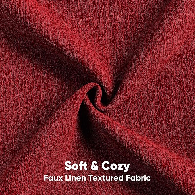 FUTEI Valentine's Day Red Chenille Decorative Throw Pillow Covers 20x20 Inch Set of 2,Soft Cozy Faux Linen Textured Cushion Case,Farmhouse Home Decor for Couch Living Room
