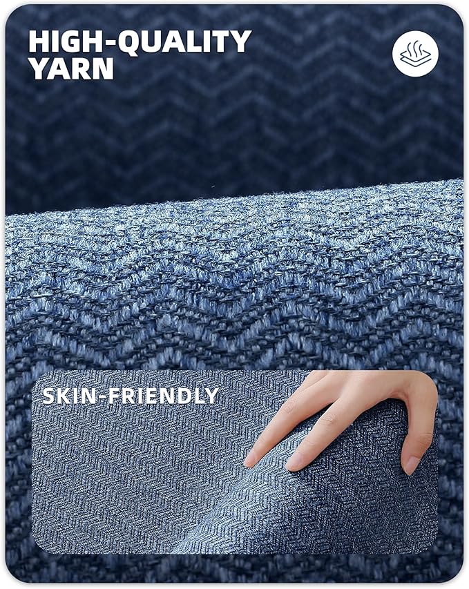 Color&Geometry Kitchen Rugs Kitchen Mats for Floor, 17"X59" Blue Kitchen Rugs Non Slip Washable with Rubber Backing, Quick Dry, Low Pile, Easy Clean Kitchen Runner Rug Kitchen Sink Mat