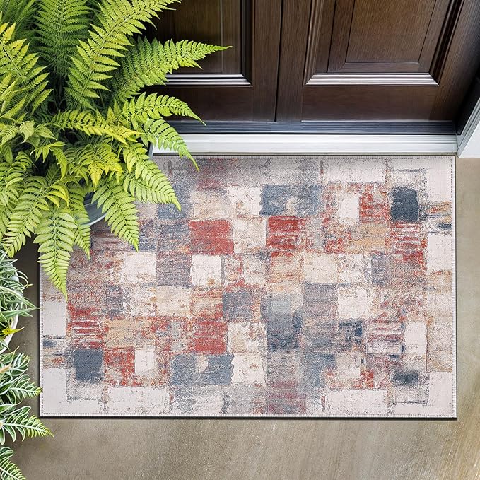 Beverly Rug Modern Abstract Entry Rug 2x3 Luxury Ultra Soft Vintage Indoor Area Rugs for Living Room Stain Resistant Non Shedding Indoor Carpet Alfombras para Salas Modernas (2 x 3 Multi)