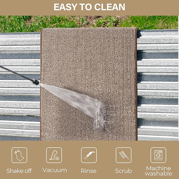 GRANNY SAYS Front Door Mat, Non Slip Washable, Low Profile Outdoor Welcome Mat, 36" x 24" Resist Dirt Absorbent Indoor Mats for Entryway, Inside House, Brown Beige