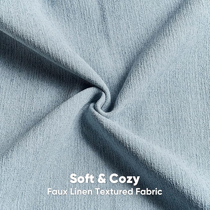 FUTEI Denim Blue Chenille Decorative Throw Pillow Covers 24x24 Inch Set of 2,Soft Cozy Faux Linen Textured European Pillow Shams,Farmhouse Home Decor for Couch Living Room