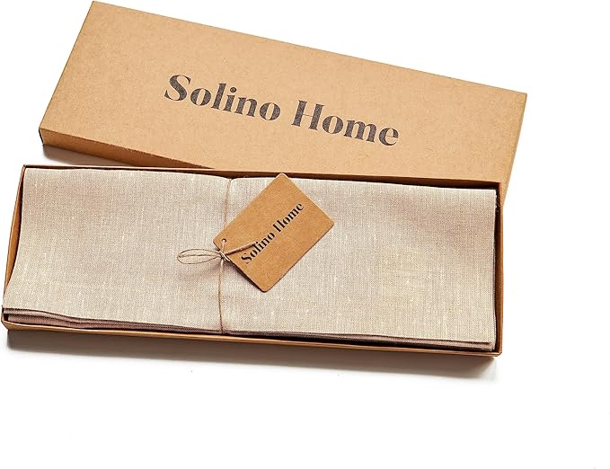 Solino Home Linen Square Placemats Set of 4 - Champagne Beige Placemats 14 x 14 Inch - 100% Pure Linen Table Mats for Spring, Easter - Athena