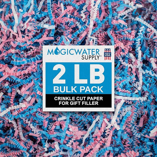 MagicWater Crinkle Cut Paper for Gift Baskets - 2LB - Baby Blend - Perfect for Shredded Paper Filler, Basket Filler, Gift Boxes, Bridesmaid Gifts, Christmas Stuffers & More – Ideal for All Occasions