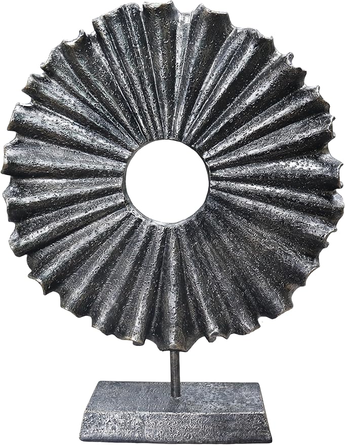 Modern Abstract Round Decorative Sculpture, Dining Living Room Desk Decor,Geometric Home Decor Statues,Shelf Top Decor Aesthetics, Coffee Tables or Office Shelves（Bronze Colored）