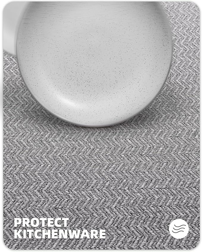 Color&Geometry Kitchen Rugs Kitchen Mats for Floor, 17"X79" Light Grey Kitchen Rugs Non Slip Washable with Rubber Backing, Quick Dry, Low Pile, Easy Clean Kitchen Runner Rug Kitchen Sink Mat